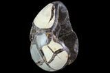 Bargain, Septarian Dragon Egg Geode - Black Crystals #88362-2
